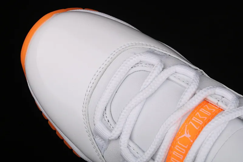 All categories Air Jordan Jordan series basketball shoes Air Jordan 11 pure original version Air Jordan 11 Bright Citus AJ11 Joe 11 white orange low-top basketball shoes AH7860-139